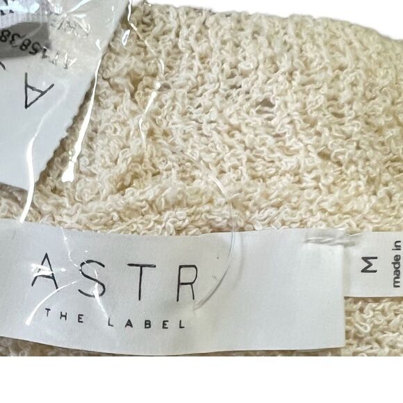 ASTR Pointelle Wrap Front Sweater in Cream - Picture 3 of 8